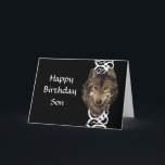 Alles- Gute zum Geburtstagsohn-wilder grauer Karte<br><div class="desc">Alles- Gute zum GeburtstagName-wilder grauer Wolf-Kopf</div>