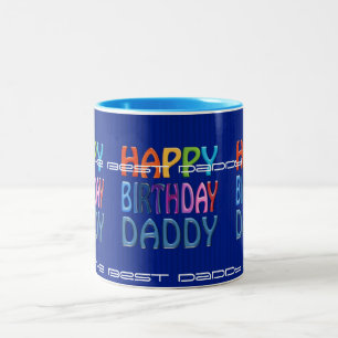 Alles- Gute zum Geburtstagvati ~ bunte bday Zweifarbige Tasse