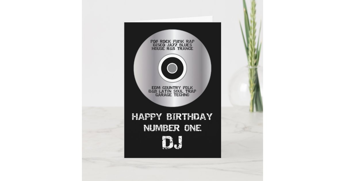 Alles Gute Zum Geburtstagzahl 1 Dj Karte Zazzle Ch
