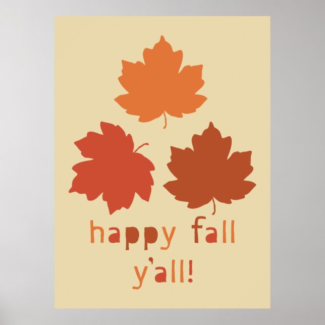 Alles Gute zum Herbst! Fallende Ahorn-Blätter Poster (Vorne)