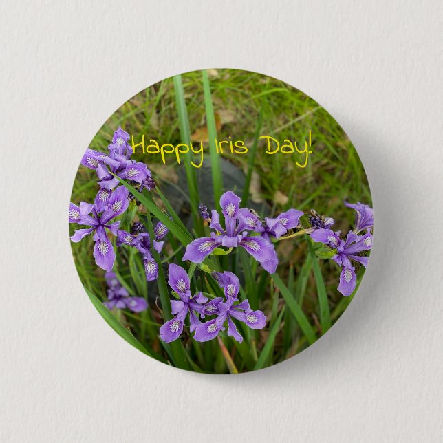 Alles Gute zum Iris Day! Button (Vorderseite)