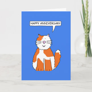 Alles Gute zum Jubiläum Ingwer- und Weißkatze Karte