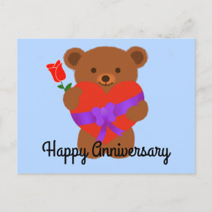 Alles Gute zum Jubiläum Süßer Teddybär #1 Postkart Postkarte