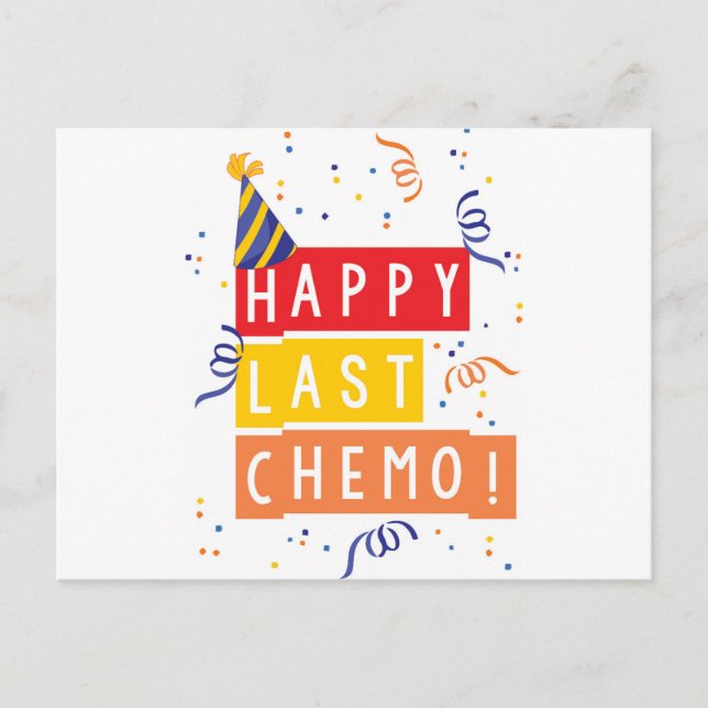 Alles Gute zum letzten Chemo! Postkarte (Vorderseite)