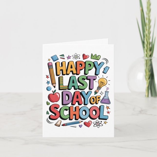 Alles Gute zum letzten Schulsommertag Karte (Vorderseite)