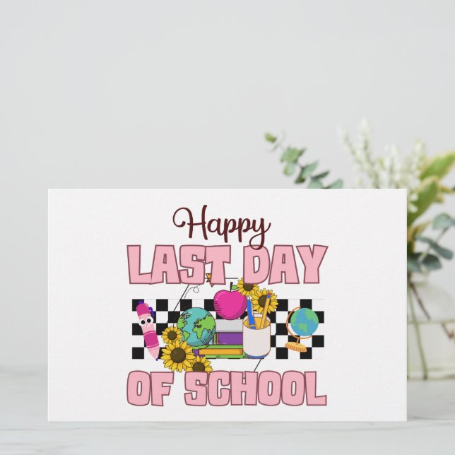 Alles Gute zum letzten Schultag Briefpapier (Stehend Vorderseite)
