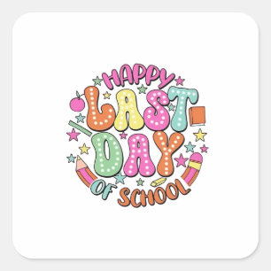 Alles Gute zum letzten Schultag Quadratischer Aufkleber
