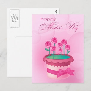 Alles Gute zum Muttertag. Aquarellfarbene Rose in  Postkarte