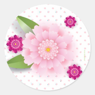 Alles Gute zum Muttertag! Dekoration mit rosa Blum Runder Aufkleber