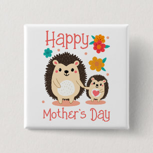 Alles Gute zum Muttertag Mama und Babyigel Button