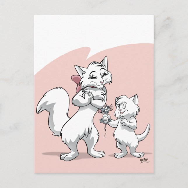 Alles Gute zum Muttertag!! Mutterkatze Postkarte (Vorderseite)