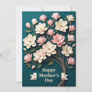 Alles Gute zum Muttertag Origami Magnolie Karte
