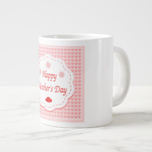 "Alles Gute zum Muttertag " ROSA HERZEN Jumbo-Tasse