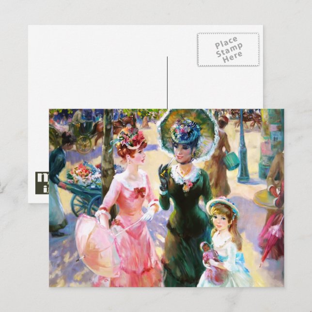 Alles Gute zum Muttertag. Vintage Kunst Postkarte (Vorne/Hinten)