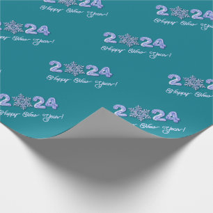 Alles Gute zum neuen Jahr 2022. Schneeflocke Geschenkpapier