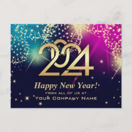 Alles Gute zum neuen Jahr 2024. Benutzerdefinierte Postkarte