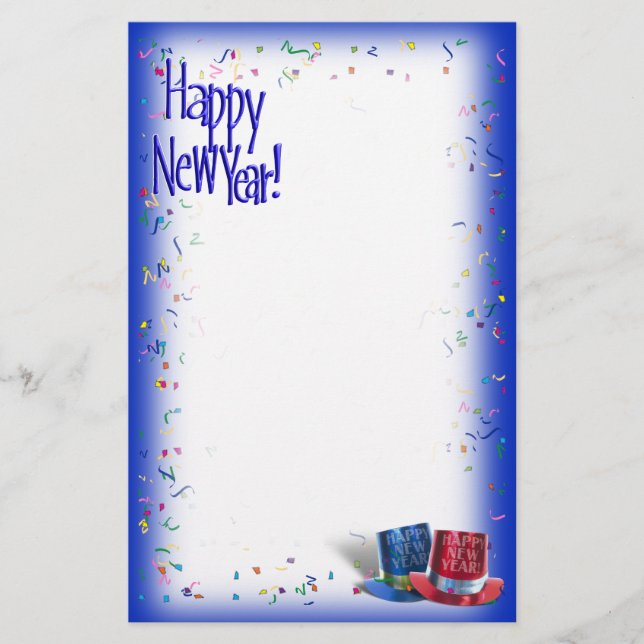 Alles Gute zum neuen Jahr! Auswahl Briefpapier (Vorderseite)