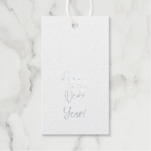 Alles Gute zum neuen Jahr! Chic Elegant Silver Foi Geschenkanhänger