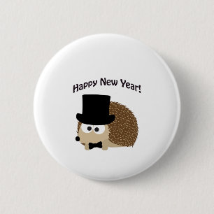Alles Gute zum neuen Jahr! Dapper Igel Button
