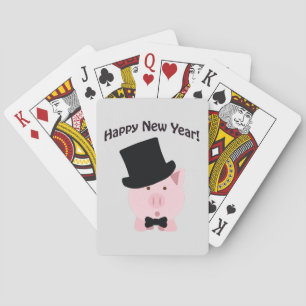 Alles Gute zum neuen Jahr! Dapper Pig Spielkarten