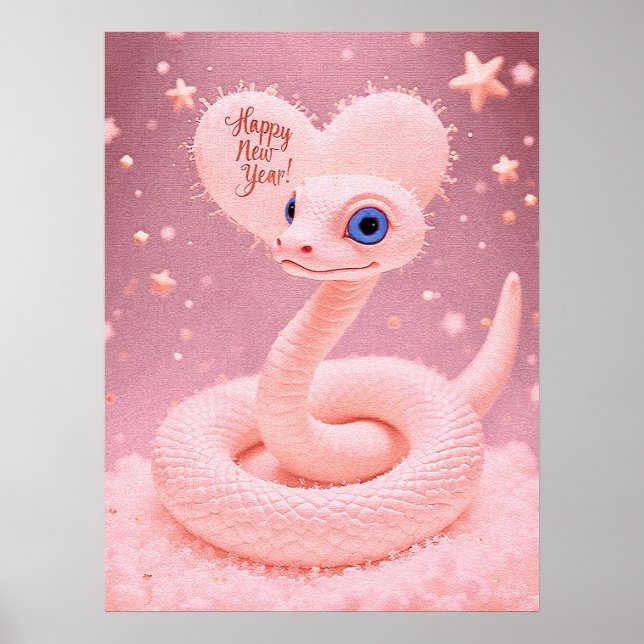 Alles Gute zum neuen Jahr des Schlangenplakats Poster (Vorne)