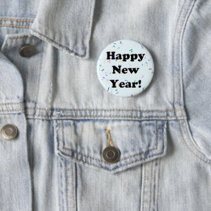 Alles Gute zum neuen Jahr! Konfetti Button
