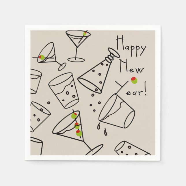 Alles Gute zum neuen Jahr! Papierservietten (Vorderseite)