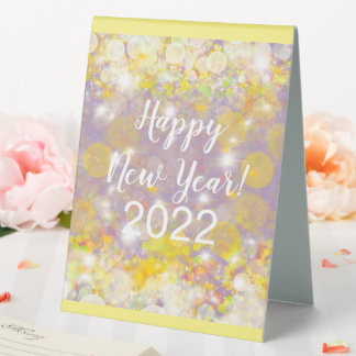 Alles Gute zum neuen Jahr! Tabellenzeichen 2022 fü Tischaufsteller