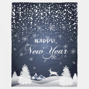 Alles Gute zum Neujahr! Wintermärsche Fantasie Fleecedecke