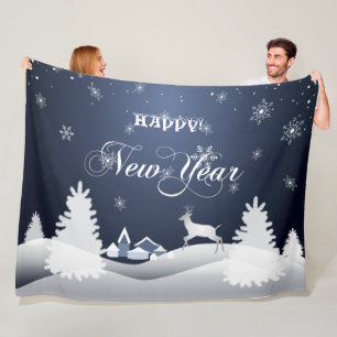 Alles Gute zum Neujahr! Wintermärsche Fantasie Fleecedecke