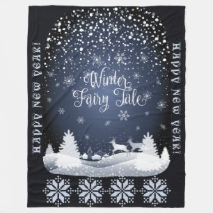 Alles Gute zum Neujahr! Wintermärsche Fantasie Fleecedecke