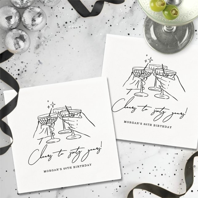 Alles Gute zum Sechzigsten Geburtstag Serviette (Cheers To Sixty Years Birthday Party Napkins)