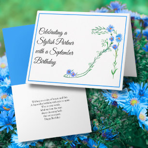 Alles Gute zum September-Geburtstag Partner Blaue Karte