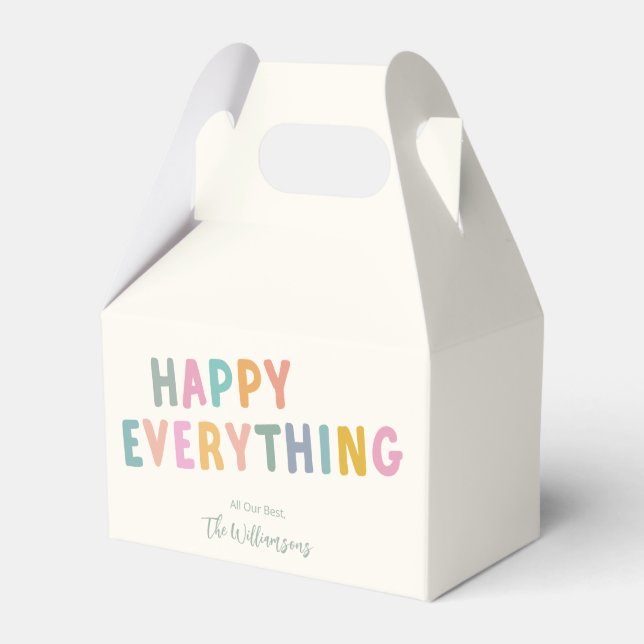 Alles Gute zum spielerischen, mehrfarbigen Typogra Geschenkschachtel (Vorderseite)