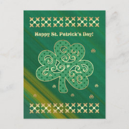 Alles Gute zum St. Patrick's Day. Elegantes Gold-K Postkarte