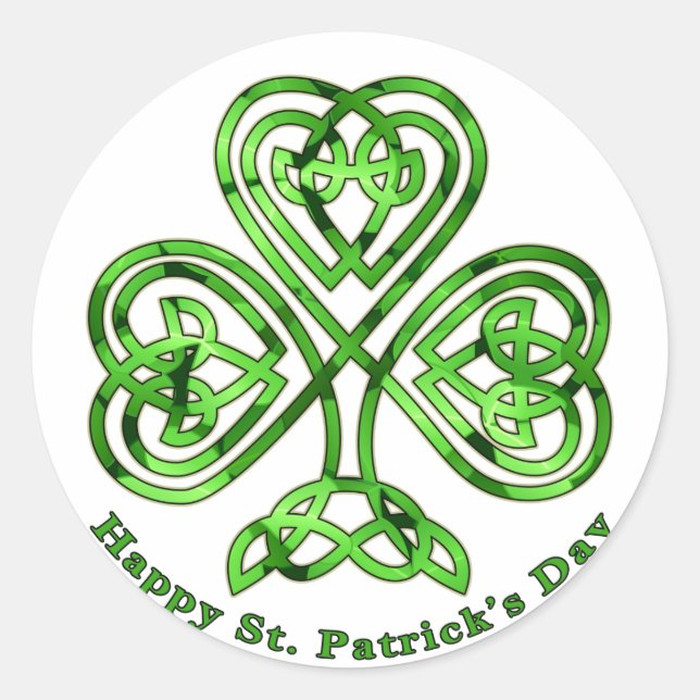Alles Gute zum St. Patrick's Day! Handgelenk Runder Aufkleber (Vorderseite)