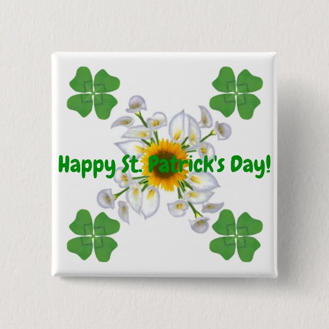 Alles Gute zum St. Patrick's Day ! Klee mit Calla Button (Vorderseite)
