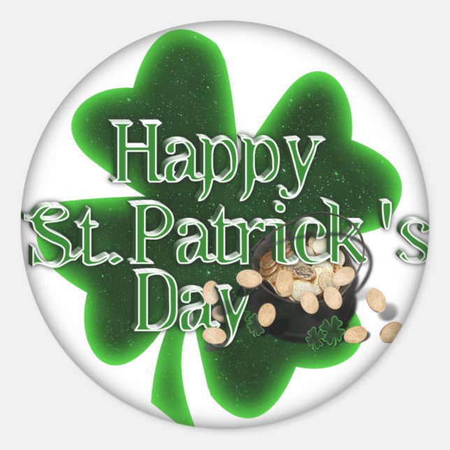 Alles Gute zum St.Patrick's Day! Runder Aufkleber (Vorderseite)