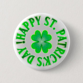 Alles Gute zum St. Patrick's Day! Vintages Kleebla Button