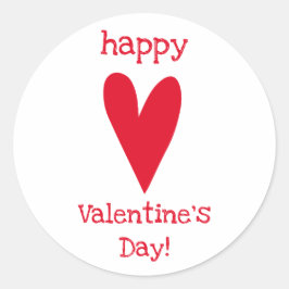 Alles Gute zum Valentinstag! Rotes Herz Runder Aufkleber