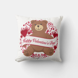 Alles Gute zum Valentinstag! Teddybär Kissen