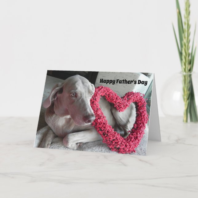 Alles Gute zum Vater ... Vom Weimaraner Hund Karte (Vorderseite)