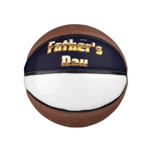 Alles Gute zum Vatertag Fette Goldene 3D-Textgesta Mini Basketball