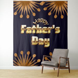 Alles Gute zum Vatertag Fette Goldene 3D-Textgesta Wandteppich