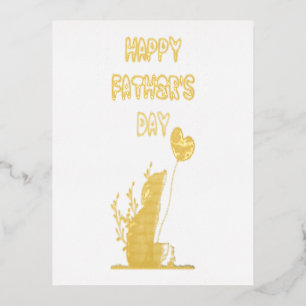 Alles Gute zum Vatertag Füchse Papa Vati Geschenk  Folie Einladungspostkarte