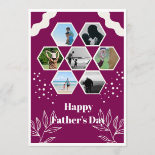 Alles Gute zum Vatertag Sechseck-Foto-Collage Flat Karte