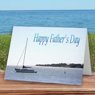 Alles Gute zum Vatertag Segelboot Mit Möwe Karte