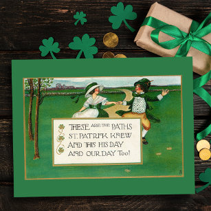 Alles Gute zum Vintagen Irish Children St. Patrick Postkarte