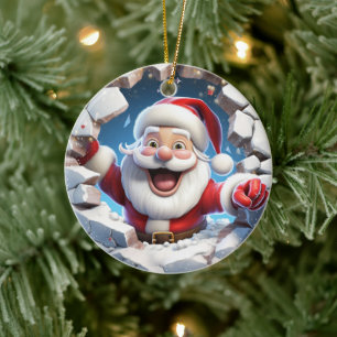 Alles Gute zum Weihnachtsmann. Weihnachtsbild. Keramik Ornament