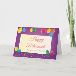 Alles Gute zur Pensionierung für die Damenkarte Karte